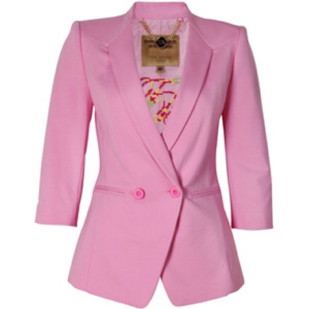 Ted Baker London Pink Meeda Double Breasted Blazer